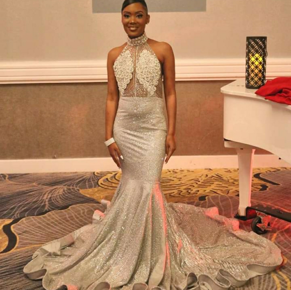 Custom Silver Prom Dress
